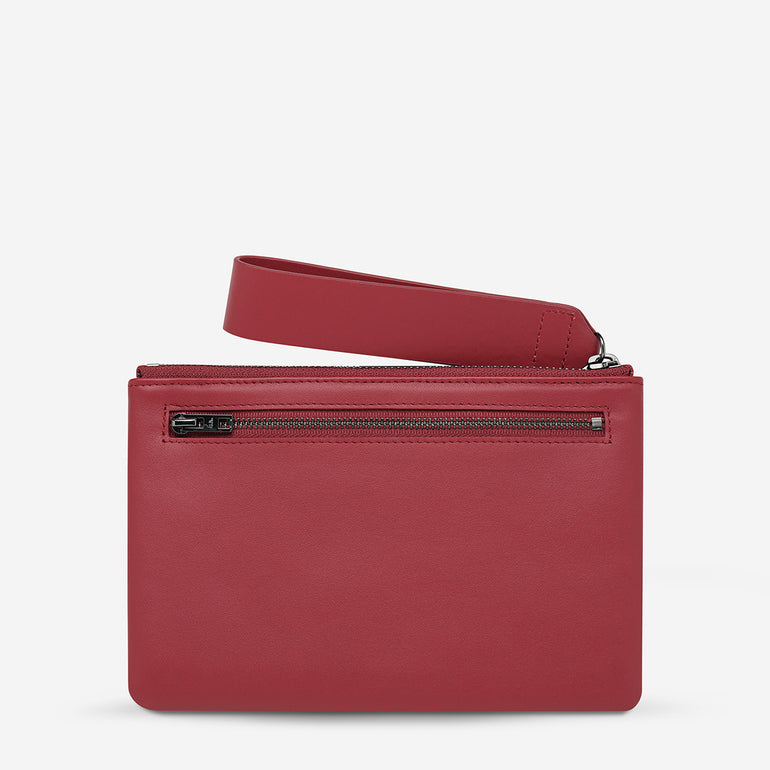Status Anxiety Take Your Chances Women's Leather Pouch Rouge Nappa