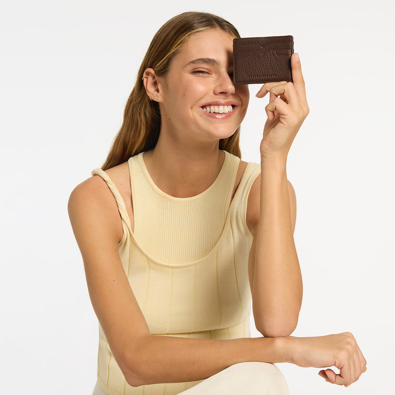 Status Anxiety Together For Now Leather Card Wallet Cocoa