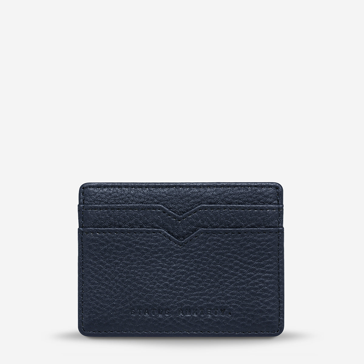Status Anxiety Together For Now Leather Card Wallet Midnight Blue