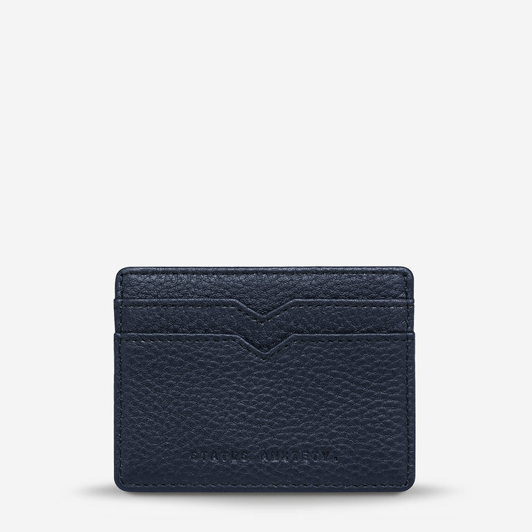 Status Anxiety Together For Now Leather Card Wallet Midnight Blue