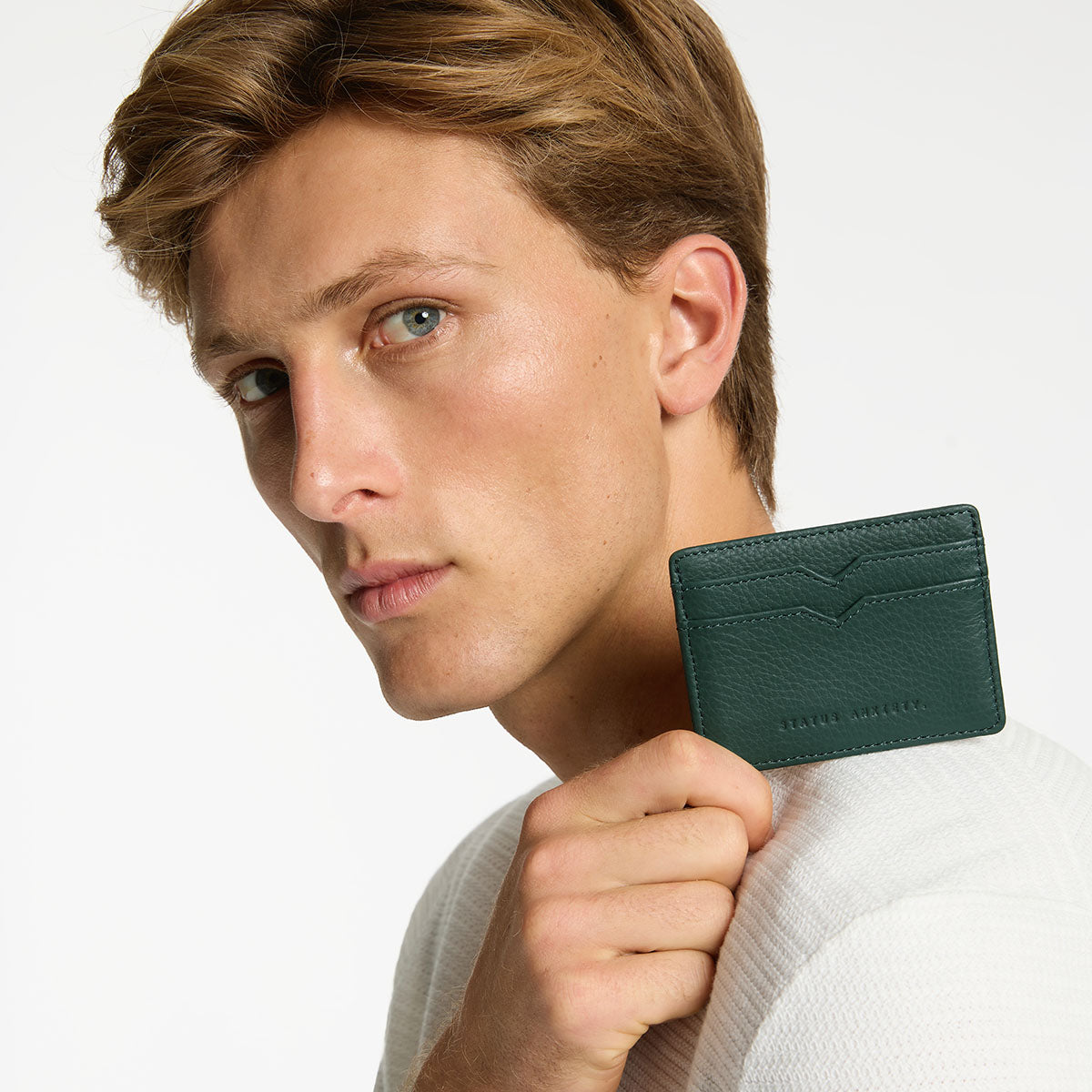 Status Anxiety Together For Now Leather Card Wallet Teal