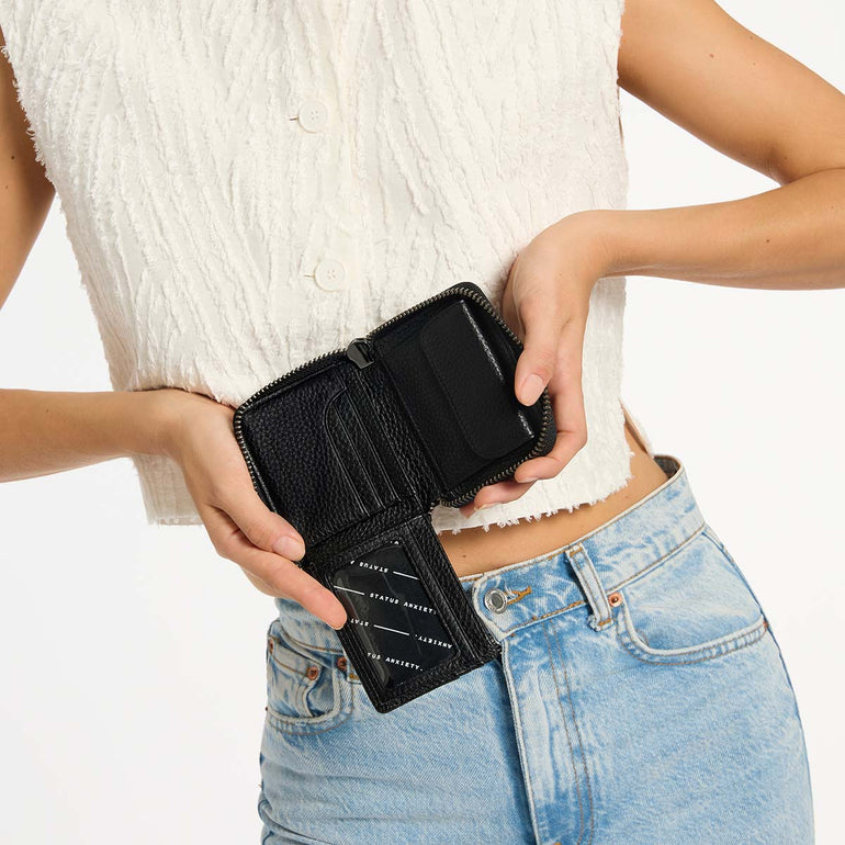 Status Anxiety Wayward Women's Leather Wallet Black