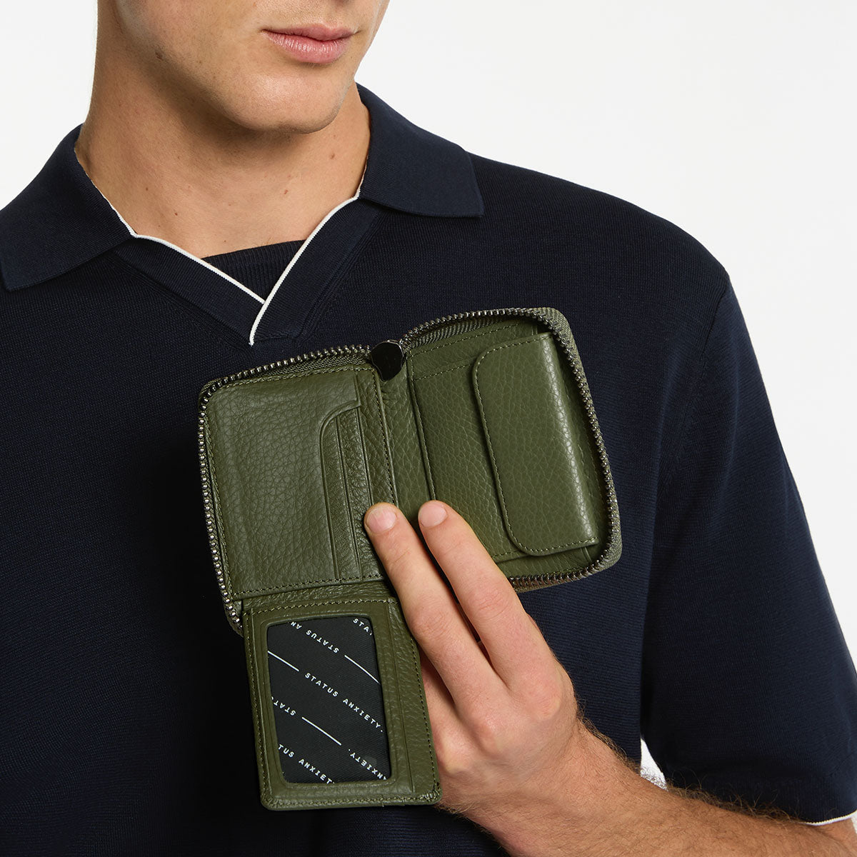 Status Anxiety Wayward Leather Wallet Khaki