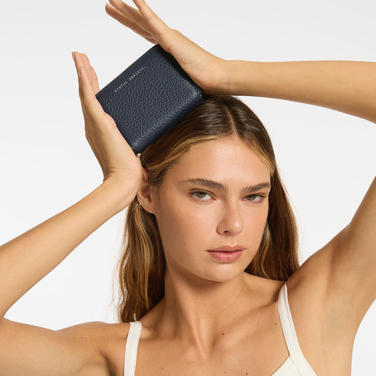 Status Anxiety Wayward Women's Leather Wallet Midnight Blue