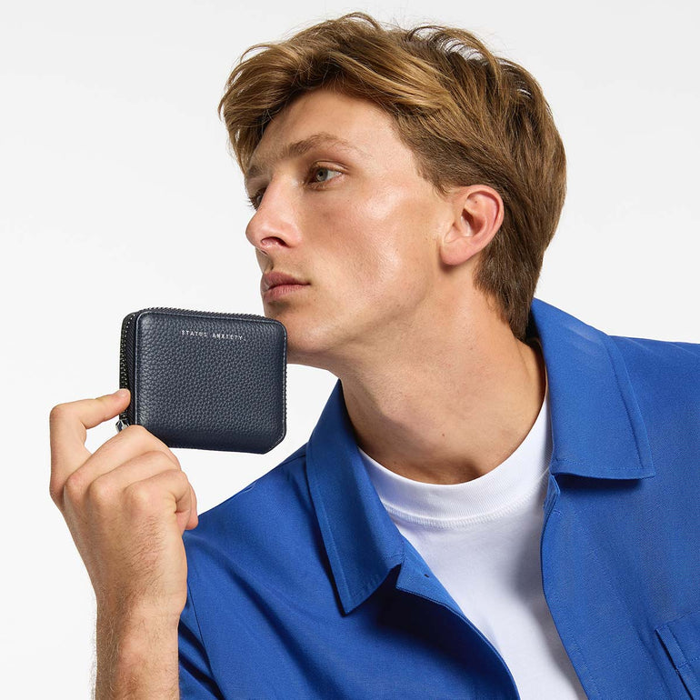 Status Anxiety Wayward Women's Leather Wallet Midnight Blue