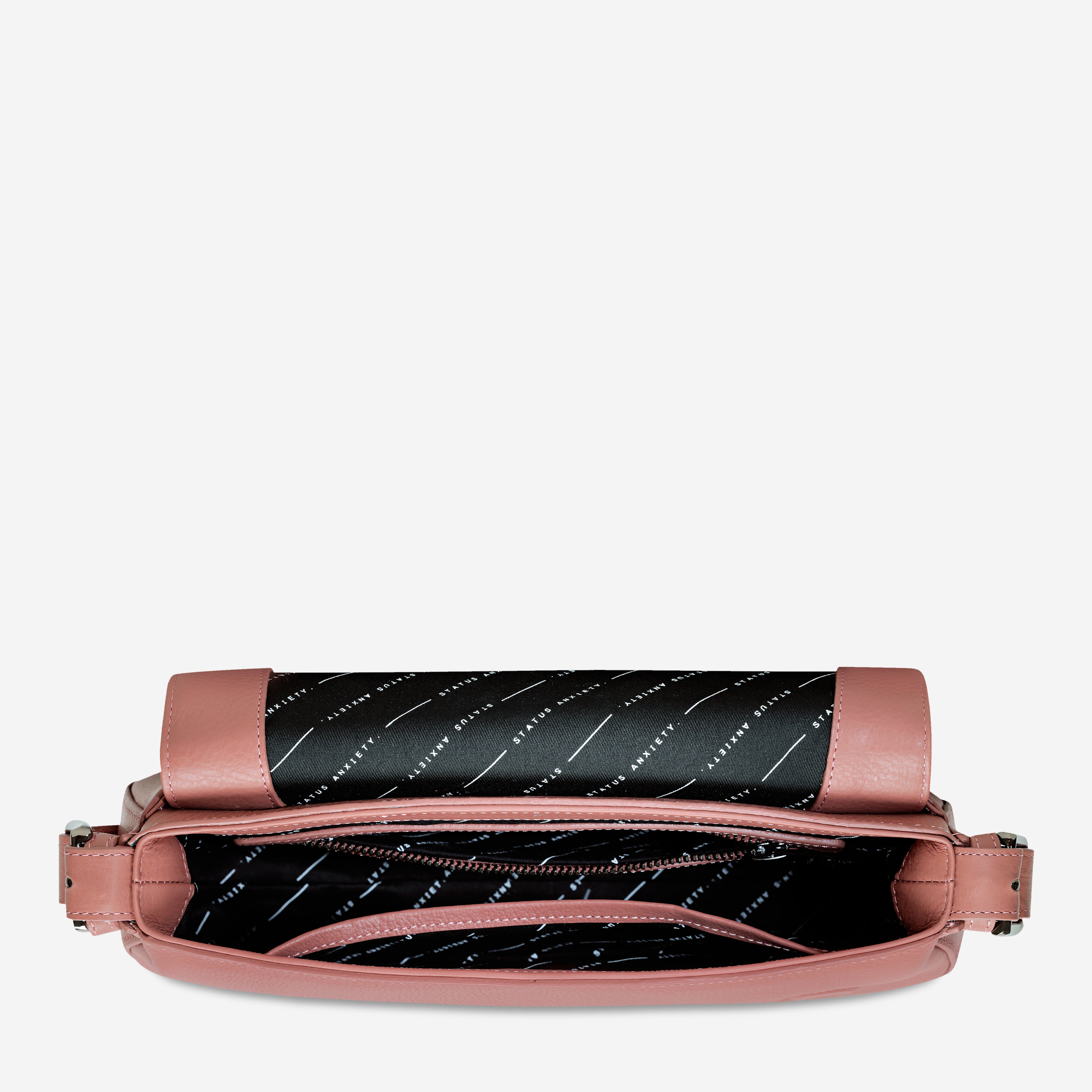 Status Anxiety Figure You Out Women's Leather Shoulder Bag Dusty Rose