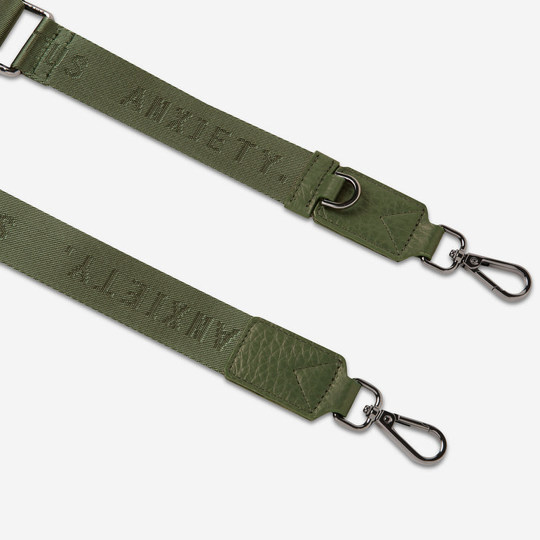 Status Anxiety Khaki Thin Webbed Strap for Bags 