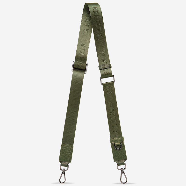 Status Anxiety Khaki Thin Webbed Strap for Bags 