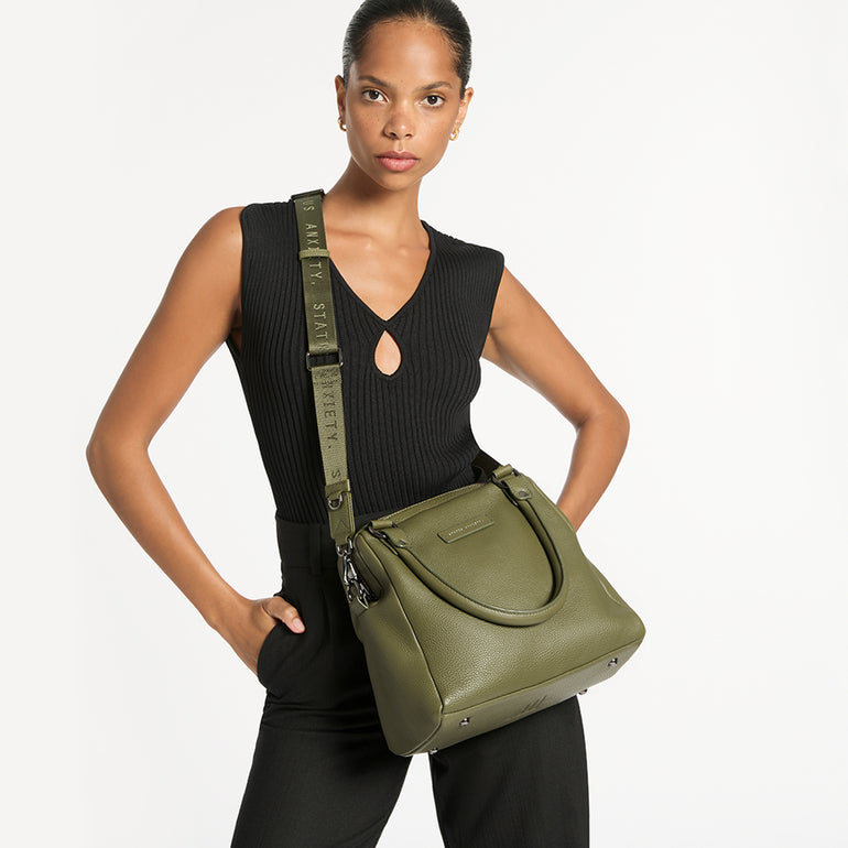 Status Anxiety Khaki Thin Webbed Strap for Bags 