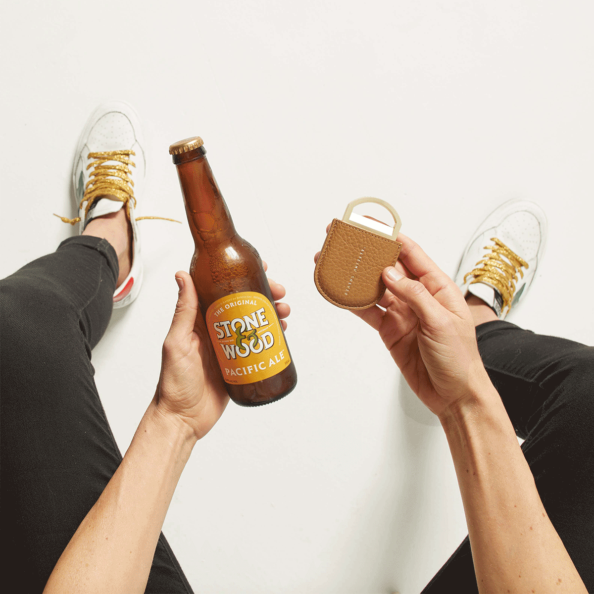 Status Anxiety Settle the Score Leather Bottle Opener Tan