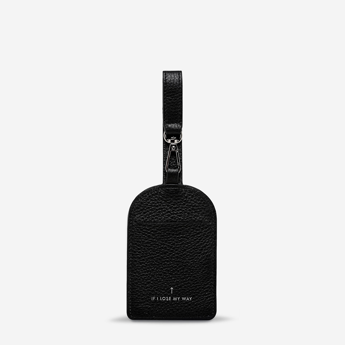 Status Anxiety Found You Leather Luggage Tag Black