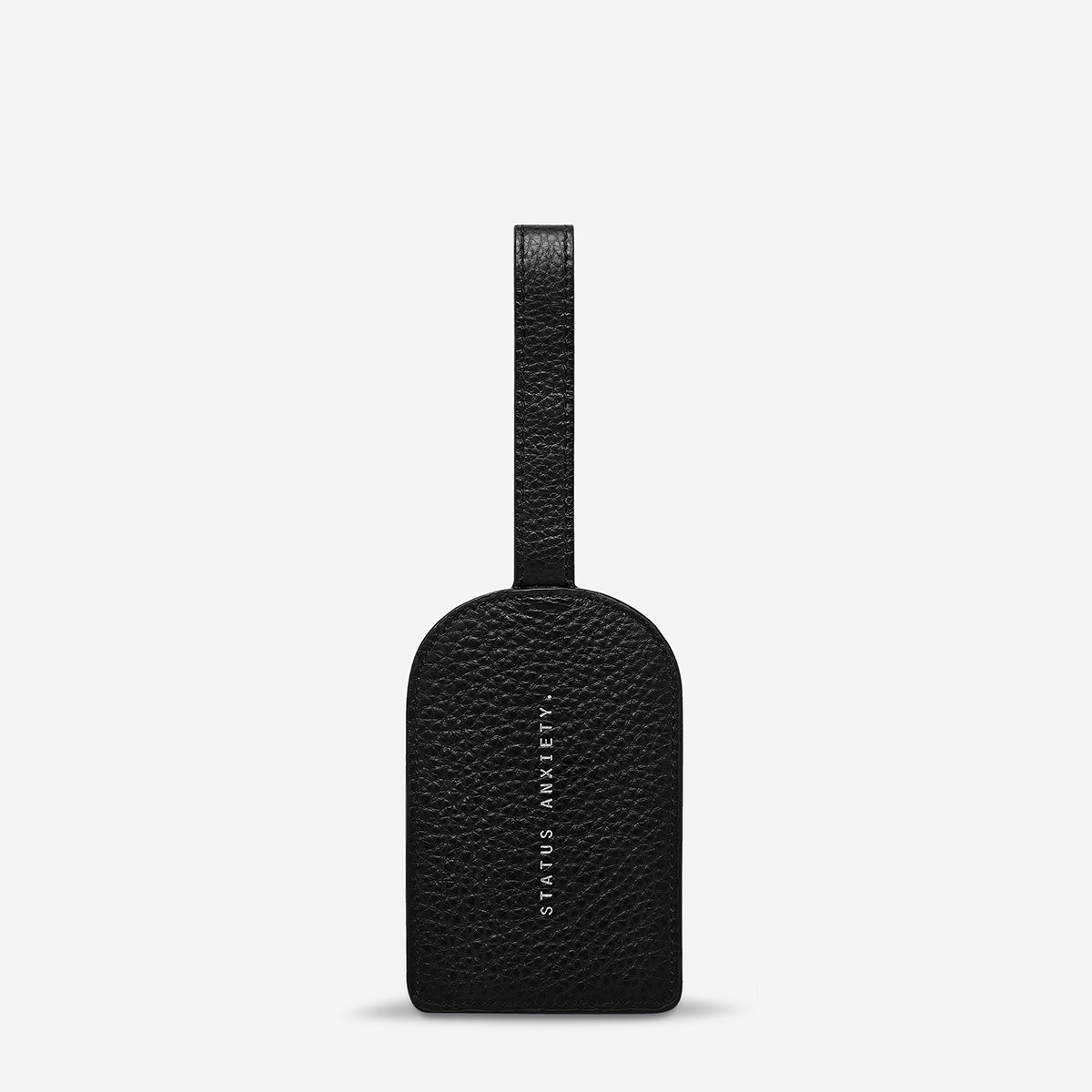 Status Anxiety Found You Leather Luggage Tag Black