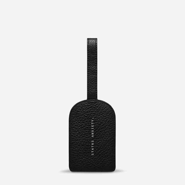 Status Anxiety Found You Leather Luggage Tag Black