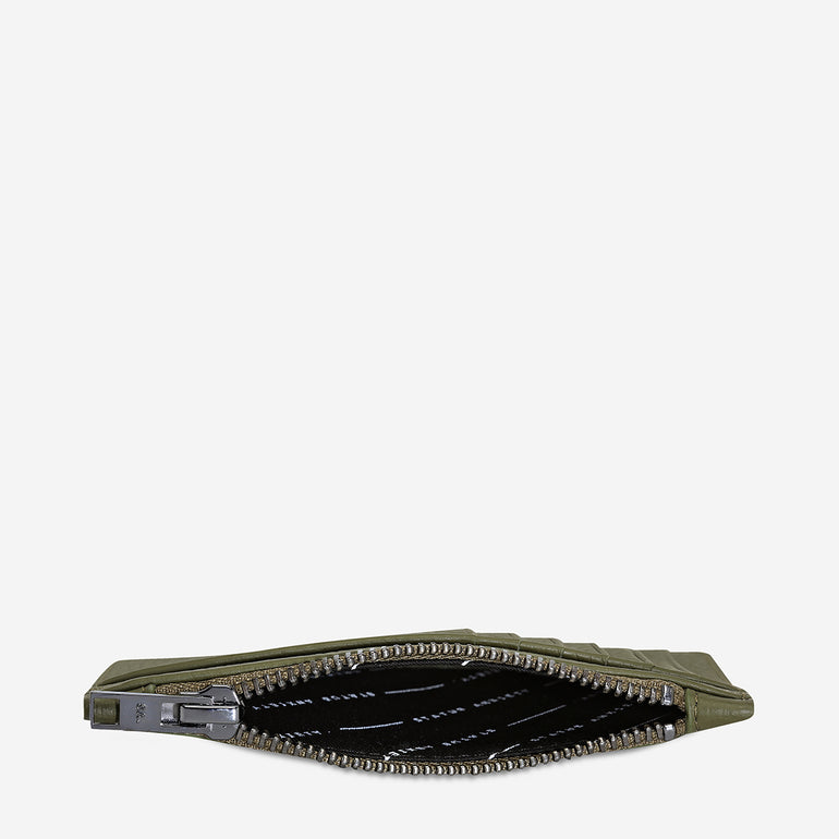 Status Anxiety Avoiding Things Women's Leather Wallet Khaki