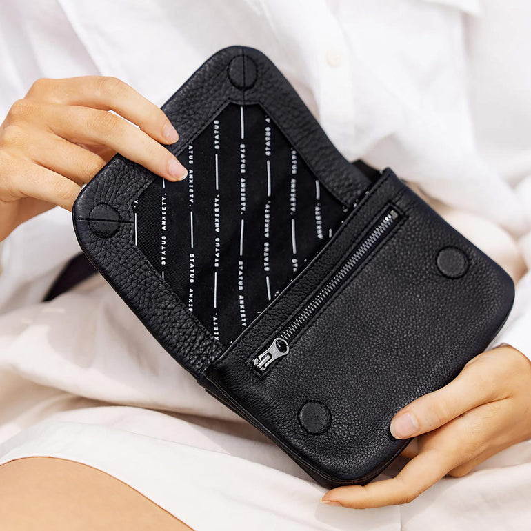Status Anxiety Impermanent Women's Leather Wallet Black