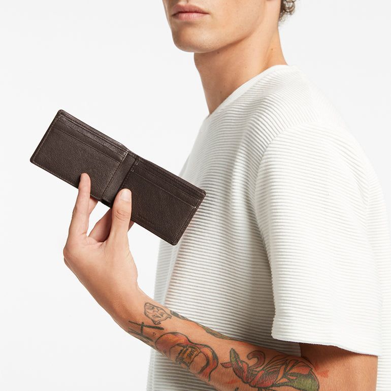 Status Anxiety Jonah Men's Leather Wallet Chocolate