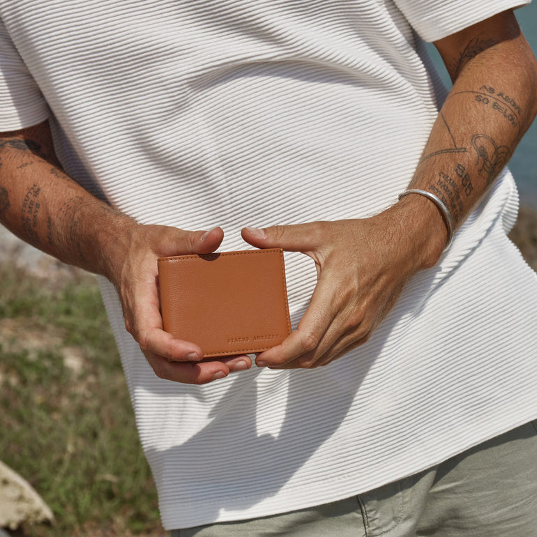 Status Anxiety Noah Men's Leather Wallet Camel
