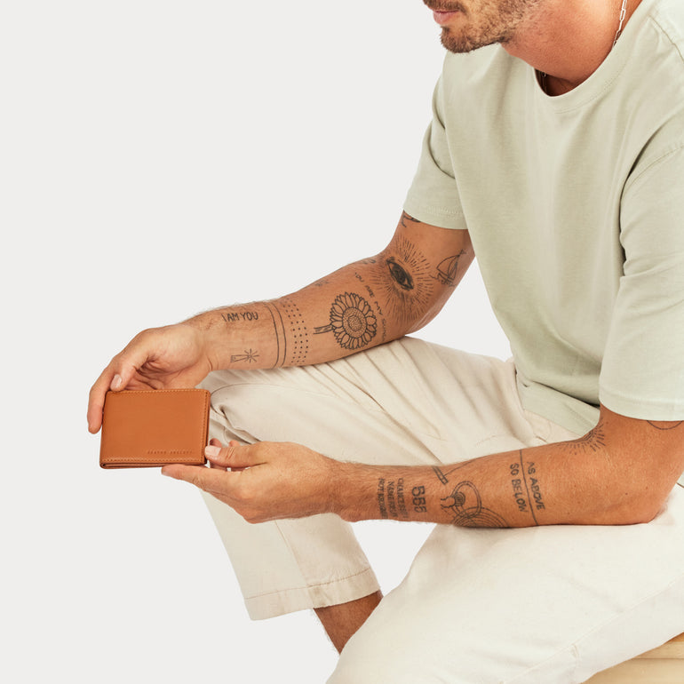 Status Anxiety Noah Men's Leather Wallet Camel