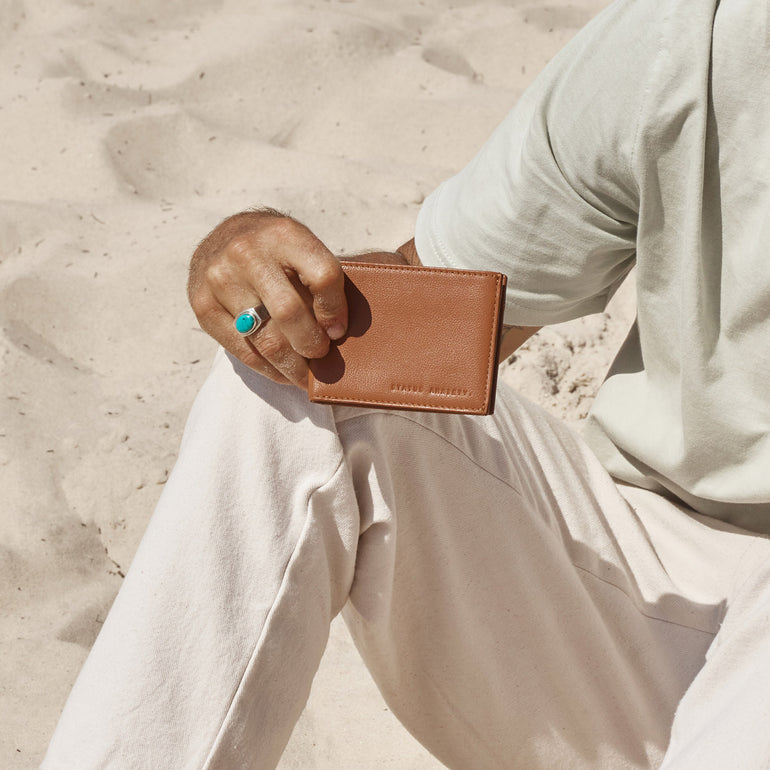 Status Anxiety Noah Men's Leather Wallet Camel